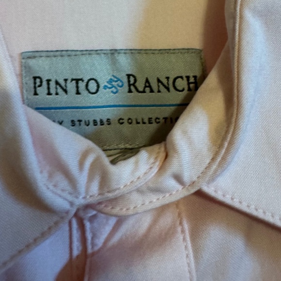 Mens Pinto Ranch by stubbs Pink Western Wear Long Sleeve Pearl Button Shirt SZ M - Picture 3 of 5